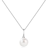 Freshwater Pearl Necklace for Women, 925 Sterling Silver Single Pearl Pendant, Dainty Jewelry, Gift for Birthday, Anniversary, Mother's Day, for Mom, Wife, Daughter