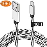 USB Type C Cable 10FT,Extra Long USB C Charging Cable for Samsung Galaxy S9,Durable Charger Cord for Nintendo Switch,Samsung Galaxy Note 8/S9+/S8+,LG V20/V30/G5/G6,Google Nexus 5X/Pixel 2 XL,Moto Z2