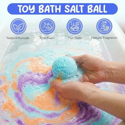 Bath Bombs with Surprise, 12 Pieces Bath Bombs for Children, Bath Bombs in Natural Organic Foam, Gifts for Boys and Girls, Bath Bomb Gift