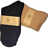The House of Alpaca Thermal Wool 2 Pair Unisex Beige Black Neutral Colors Hiking Hunting Hockey Thick Warm Winter