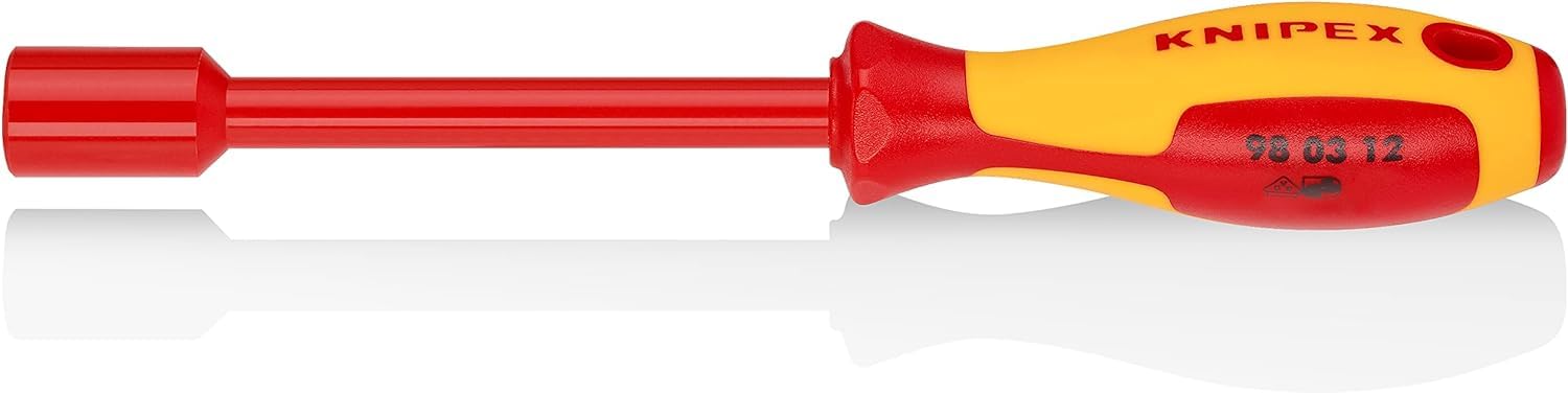 KNIPEX Nut Driver with Screwdriver Handle Insulated with Multi-Component Grips, VDE-Tested 237 mm, 98 03 12
