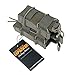 EXCELLENT ELITE SPANKER Open-Top Double Rifle Mag Pouch for M4 M14 M16 G36 AR15 Magazine with Pistol Mag Pouch(Black,Double Pouch)