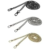 Coolcoco Luxury Fashion 43 Inches DIY Metal Shoulder Cross Body Bag Handbag Purse Replacement Chain Strap Set with Buckles (Gold Silver Black/Set)