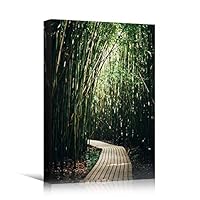 Canvas Wall Art Green Forest Dramatic Forest Landscape Living Room Multicolor Photography Rustic - 12x18 inches