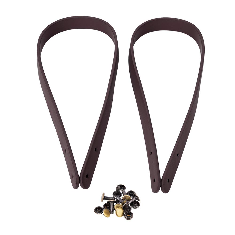 Photo 1 of 2Pcs 21.7 Inch Handmade Leather Bag Handles, Bag Hand Straps Set for Shoulder Bag Purse Making Supplies(Brown) Clothing Accessories