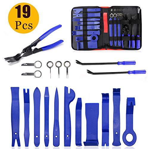 Helen Butler Auto Trim Removal Tool Kit - 19 Pcs Car Door Panel Removal Tool for Audio Dash Center Console Installation and Remover - Panel Clip Pliers, Strong Nylon Pry Tools (19PCS - Blue) - Thumbnail 7