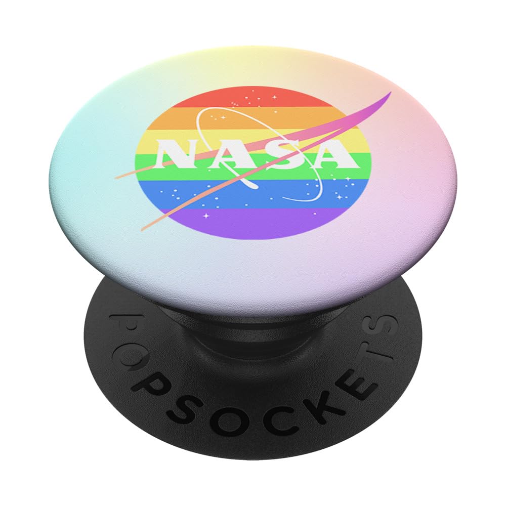 Pastel NASA Logo Meatball Light Colors LGBTQ Gay Pride NASA PopSockets Adhesive PopGrip