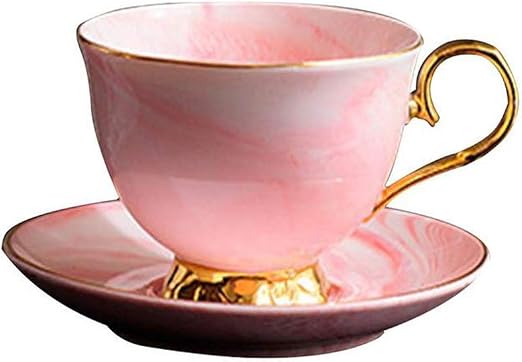 Amazon Com Cup Marbling Ceramic Coffee Cup Saucer Set English