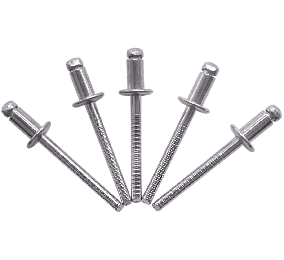 (Pack of 100 pcs) Stainless Steel Blind Rivets 4.8 x 10 mm, Dome Head, Pop Rivets, DIN 7337, A2 Rivet, Grooved Mandrel (100, 4.8 x 10 mm)