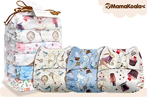 Mama Koala One Size Baby Washable Reusable Pocket Cloth Diapers, 6 Pack with 6 One Size Microfiber Inserts (Be A Magician) - Thumbnail 6