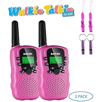 BATURU Walkie Talkies for Girls 2 Pack, 3 Miles Long Range 2 Way Radio Toys for 5-10 Year Old Girls