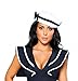 Roma Costume Sailor Hat with Blue Bow Costume, White, One Size