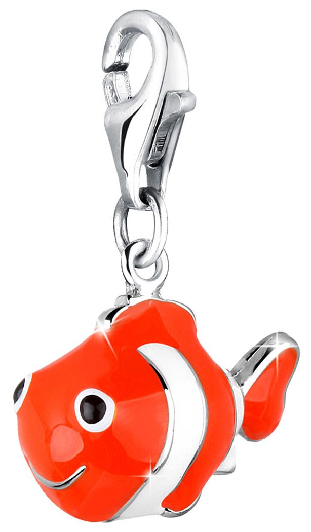 enalina 714060-001 Fish Charm Pendant in 925 Sterling Silver for All Common Charm Bracelets