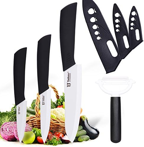 Ceramic Knife Set Kitchen Premium 5pcs Kitchen Knife for Chopping Slicing Knives in Black Gift Box Package Chef Knifev Set with Peeler