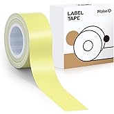 MakeID E1 Q1 Label Maker Tape Refills, 16mm x 4m (0.63" x 13') Continuous Sticker Thermal Laminated Waterproof Self-Adhesive Multipurpose Labeling Tape Replacement