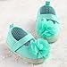 Voberry Infant Toddlers Baby Girls Soft Soled Flower Crib Shoes Girls Mary Jane Flat Shoes (0~6 Month, Green)