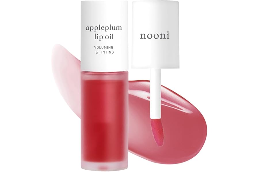 NOONI Korean Lip Oil – Appleplum | Long-Lasting, Moisturizing, Plumping, Revitalizing for Dry Lips, Waterproof, No Peel Off, Korean Tint, Hydrating, Nourishing Crystal Clear, 0.12 FL Oz