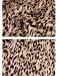 Falda larga con estampado de leopardo y cintura alta elástica para dama