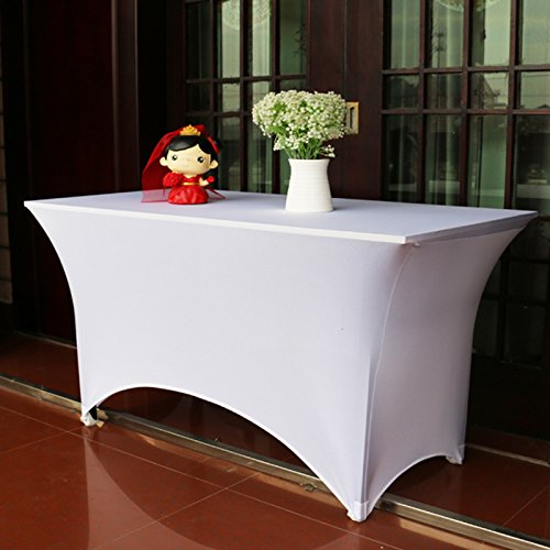 Create Idear White Rectangular Table Cover Spandex Lycra Stretch