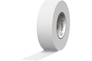 ProTapes Pro Gaff Premium Matte Cloth Gaffer's Tape With Rubber Adhesive, 11 mils Thick, 55 yds Length, 2" Width, White (Pack of 1)