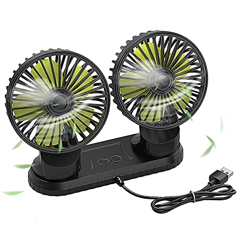 Verilux® Updated Dual-Head Car Fan, Portable Vehicle Fan Vehicle Mounted USB Fan Electric Car Fan 360 Degree Rotation Auto Cooling Car Fan Desk Fan with 3 Speed Strong Wind for Home Office Verilux® Updated Dual-Head Car Fan, Portable Vehicle Fan Vehicle Mounted USB Fan Electric Car Fan 360 Degree Rotation Auto Cooling Car Fan Desk Fan with 3 Speed Strong Wind for Home Office