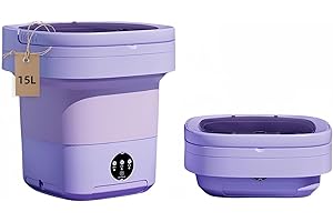 GRINCHAT Portable Washing Machine, Mini Washer,15L Upgraded Large Capacity Foldable Washer.Deep Cleaning of Underwear, Baby Clothes and Other Small Clothes.Suitable for Apartments, Dormitories, Hotels.(Purple)