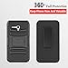 Alcatel OneTouch Fierce XL Case, Alcatel Flint Case, Alcatel Pixi Glory 4G LTE Case, Circlemalls [Combo Holster] with Built-in Kickstand Locking Belt Clip + Stylus Pen +[ HD Screen Protector] Black
