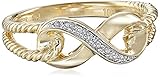 10k Yellow Gold Infinity Diamond Ring, (0.02 cttw, I-J Color, I2-I3 Clarity) Size 7