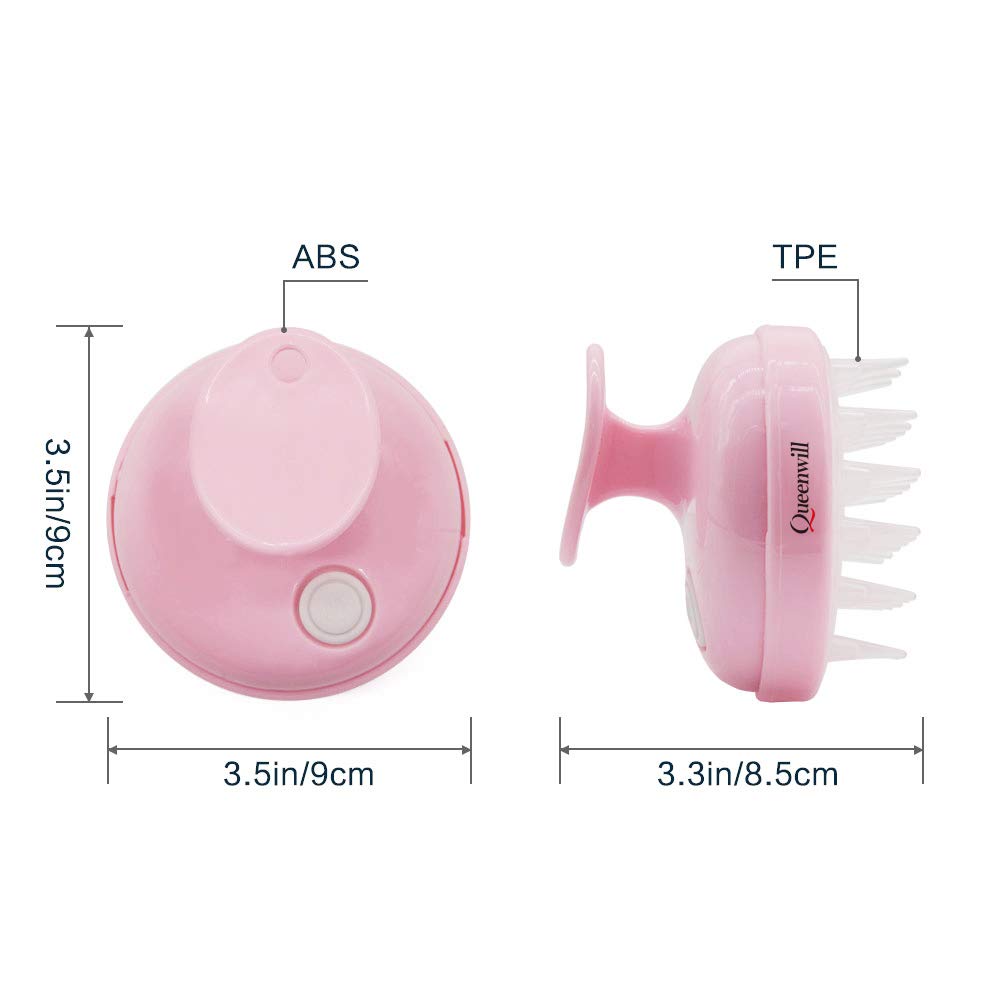 H01 Electric Handheld Hair Massager, 2 Mode Soft Vibration Comb Scalp Massager for Deep Hair Clean and Head Muscle Relax, Battery Powered - Pink : Beauty