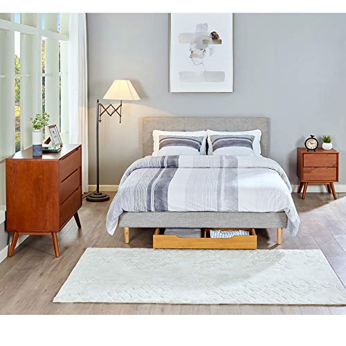 MUSEHOMEINC Solid Wood Under Bed Storage Drawer with 4Wheels for