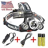 Boruit 10000Lm LED Headlamp Head Light Torch
