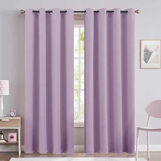 Amazon Com Lilac Blackout Curtains For Girls Room Darkening