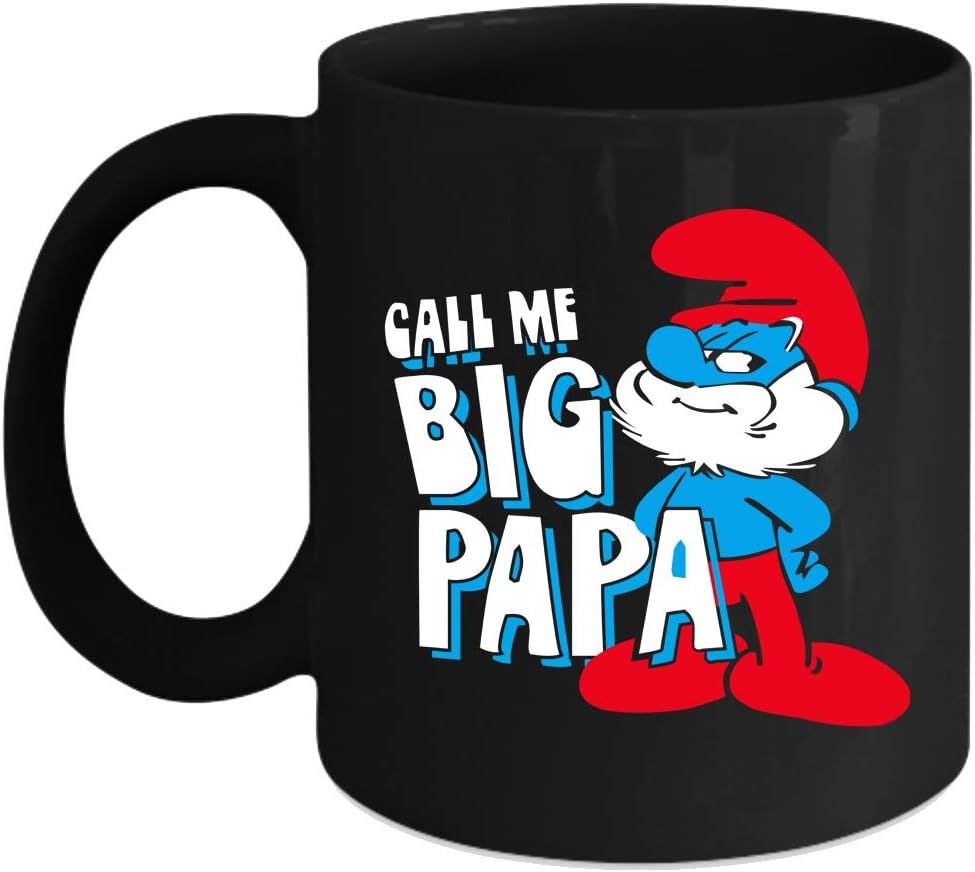 Call Me Big Papa Mug, Smurfly Christmas The Smurfs TV Series Cup (Coffee Mug 15 Oz - Black)