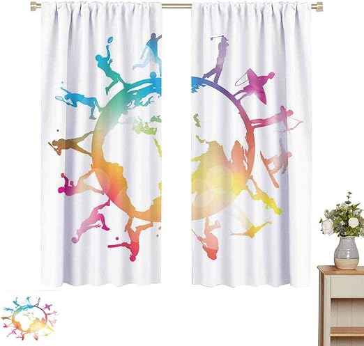 Decoración del hogar Cortinas con aislamiento térmico Mapa del mundo