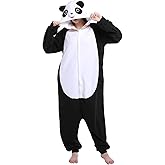 Focupaja Panda Onesie Pajamas Animal Cosplay Adult One Piece Halloween Jumpsuit Christmas Costume Loungewear