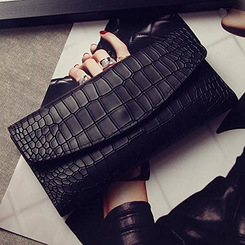 satyam kraft women designer long zipper wallet black/brown