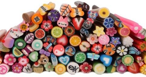 CyberStyle(TM) 100pcs 3D Designs Cute Nail Art Manicure Fimo Canes Sticks Rods Stickers Decoration