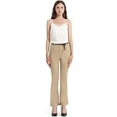 GLOWELFA Womens Flare Dress Pants High Waisted Straight Leg Petite Work Office Slacks Professional Pants for Women