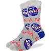 Good-Luck-Sock-Mens-Nasa-Socks-Grey-Adult-Shoe-Size-7-12