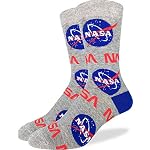 Good-Luck-Sock-Mens-Nasa-Socks-Grey-Adult-Shoe-Size-7-12