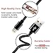 iPhone Cable,Zeuste 3Pack 6FT Nylon Braided Cord Lightning Cable Lightning to USB Charging Charger for iPhone 7/7 Plus/6S/6S Plus,SE/5S/5,iPad,iPod Nano 7 - Black