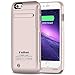 Kujian iPhone 6 Battery Case External Battery Backup Charger Case 3500mAh with Kickstand for iPhone 6/6S (Gold)