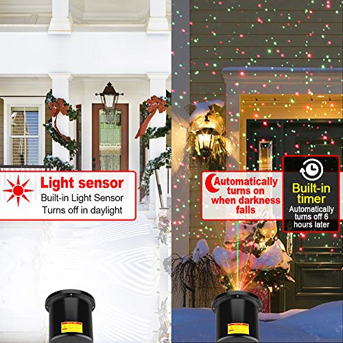COOWOO Christmas Laser Lights, Star Laser Projector Light Show for Outdoor Decorations, Waterproof Landscape Lighting for Christmas and Holidays