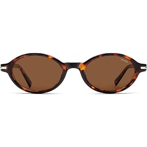 SOJOS Small Oval Polarized Sunglasses Womens Mens SJ2717 | Retro 90s Y2k Trendy Stylish Sunnies 2000s Vintage Narrow Oval Rou