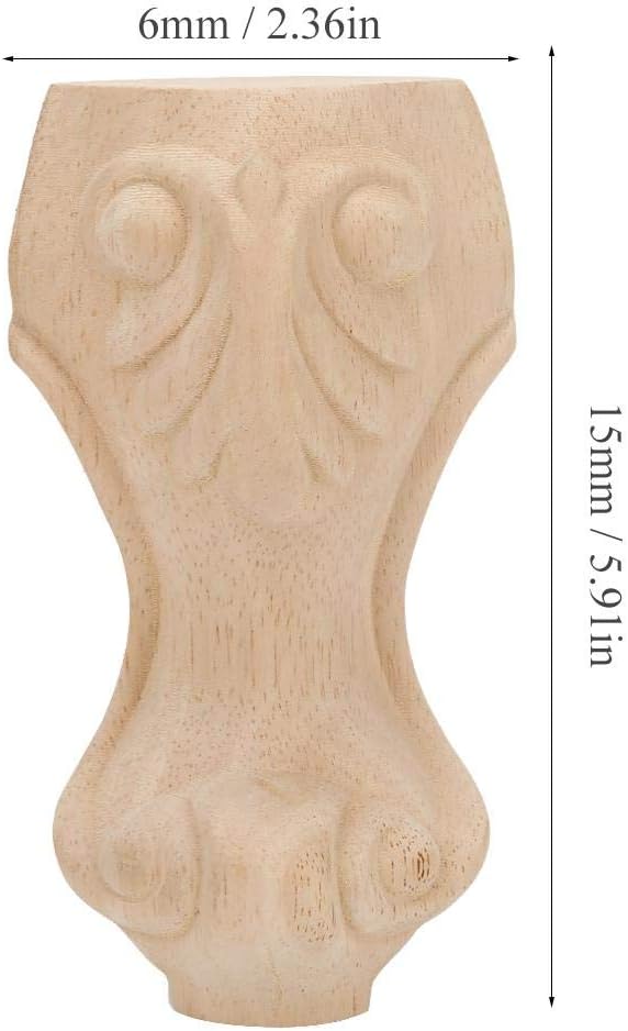 Hztyyier Wooden Furniture Legs 5.91 x 2.36 x 2.36inch Solid Table Feet European Furniture Accessories Set of 4 - Image 3