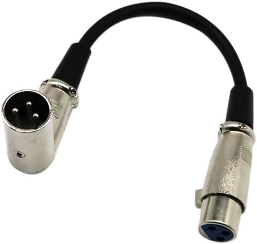 Sharplace 1ft/0.2m XLR Female to Right-Angle Male Microphone Audio Extension Cable