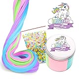 Fluffy Unicorn Poop Slime Kit - Unicorn Gifts - Soft Floam Putty Package