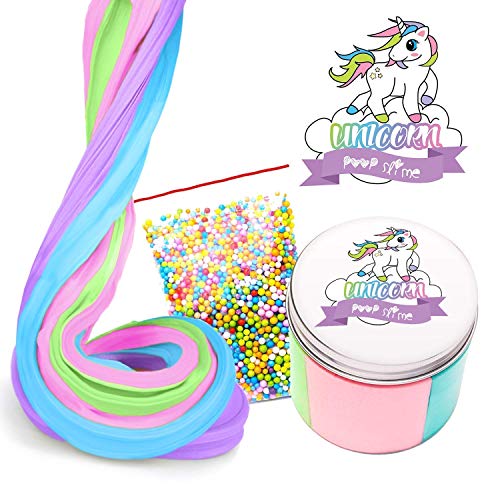 Fluffy Unicorn Poop Slime Kit - Unicorn Gifts - Soft Floam Putty Package