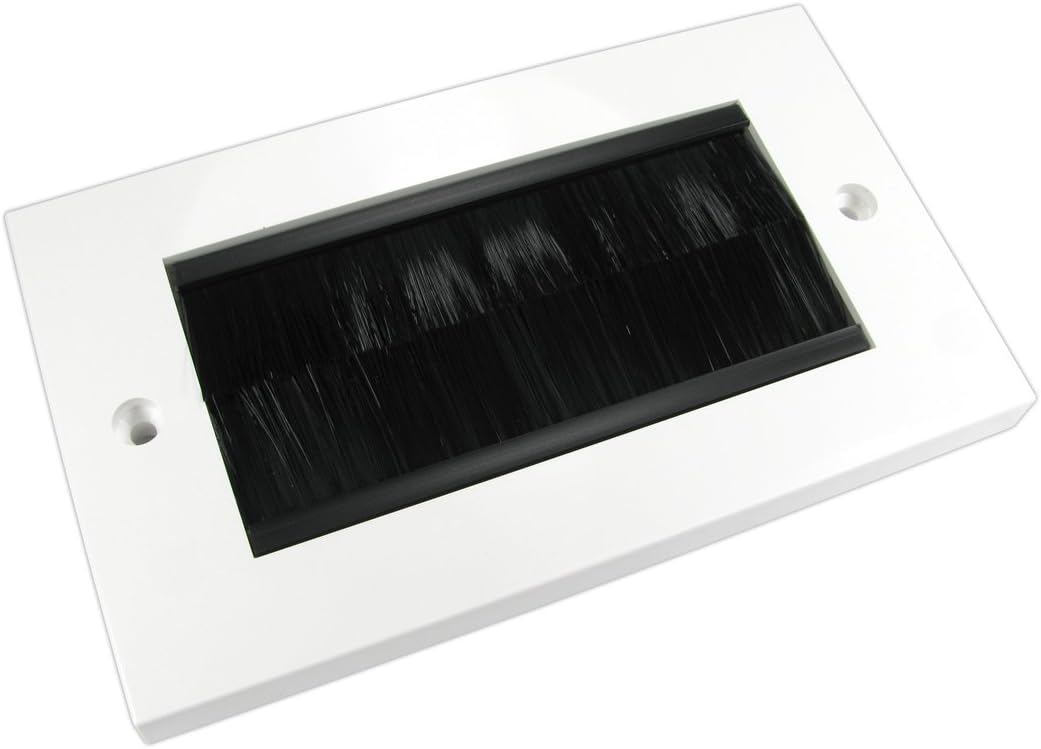 rhinocables - Double Gang Brush Plate, Black, 86 x 145mm