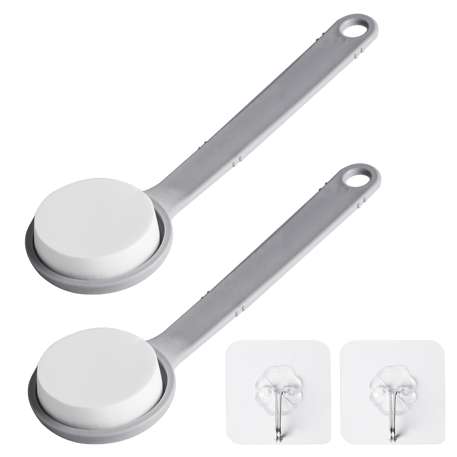 Back Lotion Applicator for Back Brush Long Handle for Shower, 11.5" 2 Pcs Bath Brush, Cream Applicators Scrubber, Lotion Applicator with Handle, Shower Body Wash Brushes